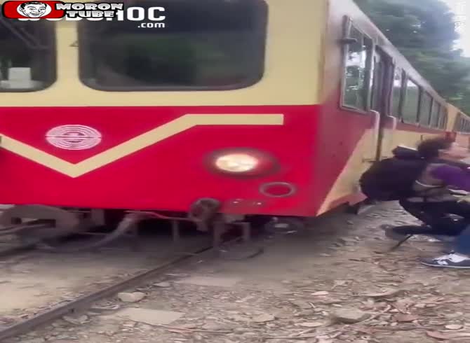 Video :A train strikes a tourist snapping a selfie, but he amazingly lives